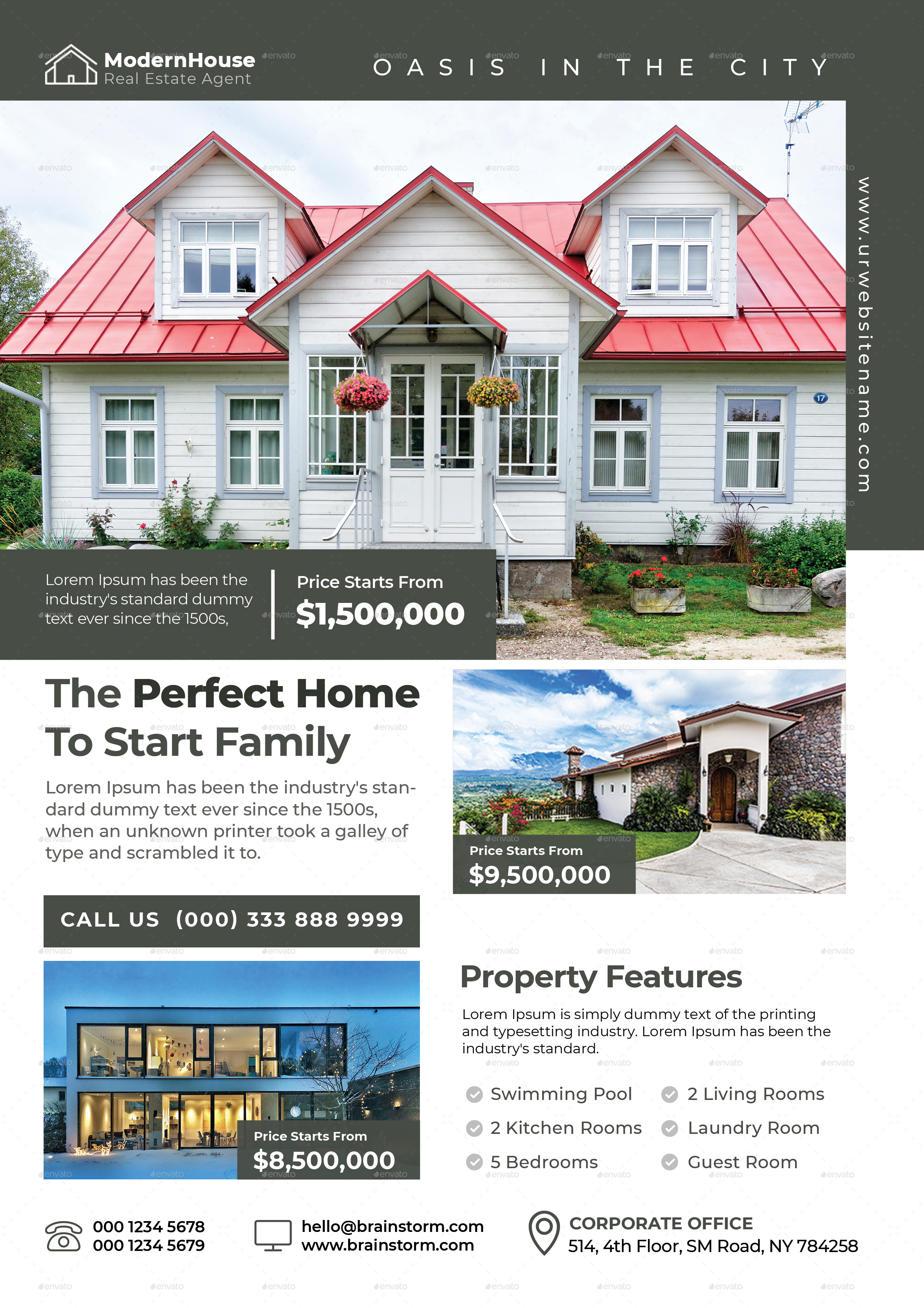 Real Estate Flyer, Print Templates GraphicRiver